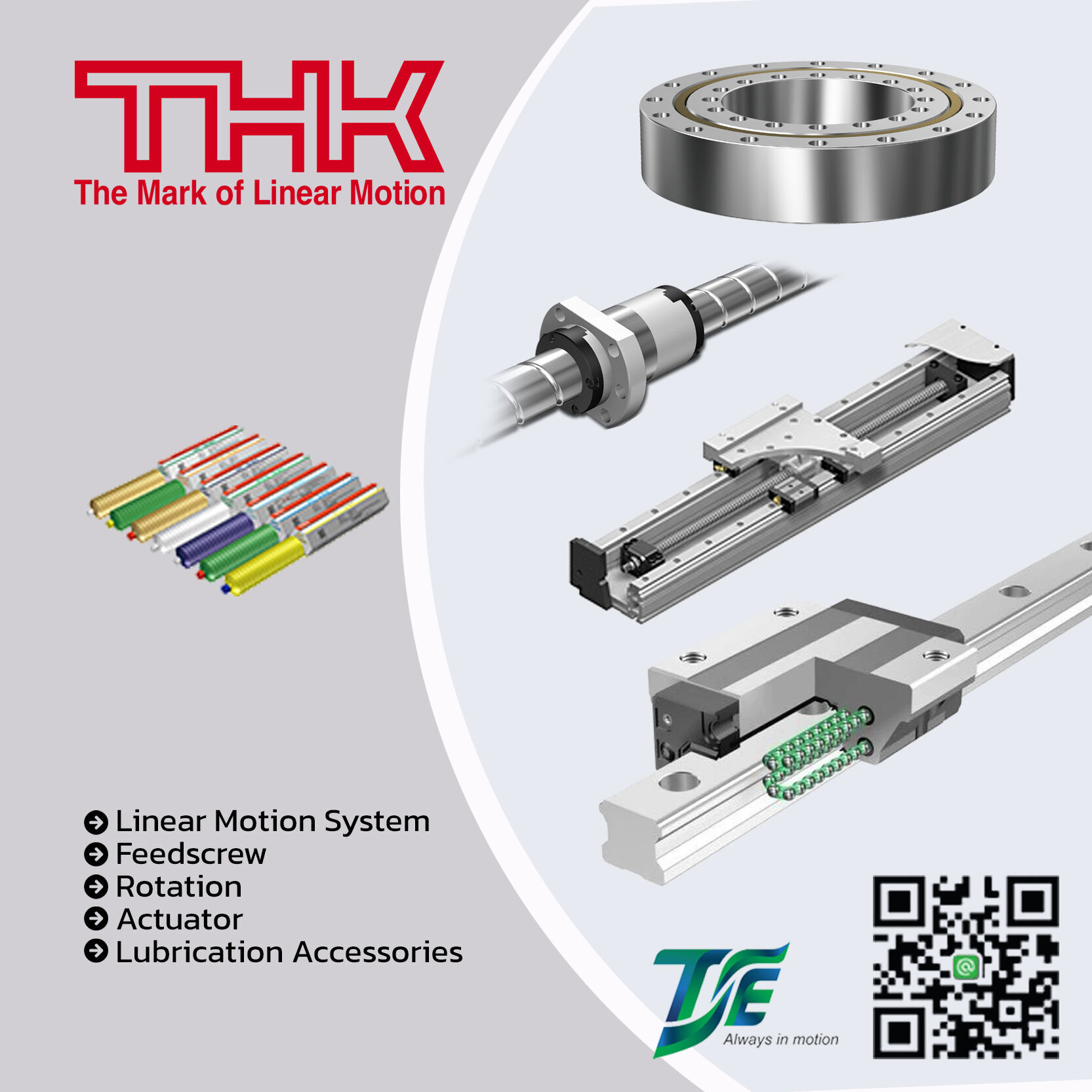 thk linear motion systemfeed screw rotation actuator lubrication accessories
